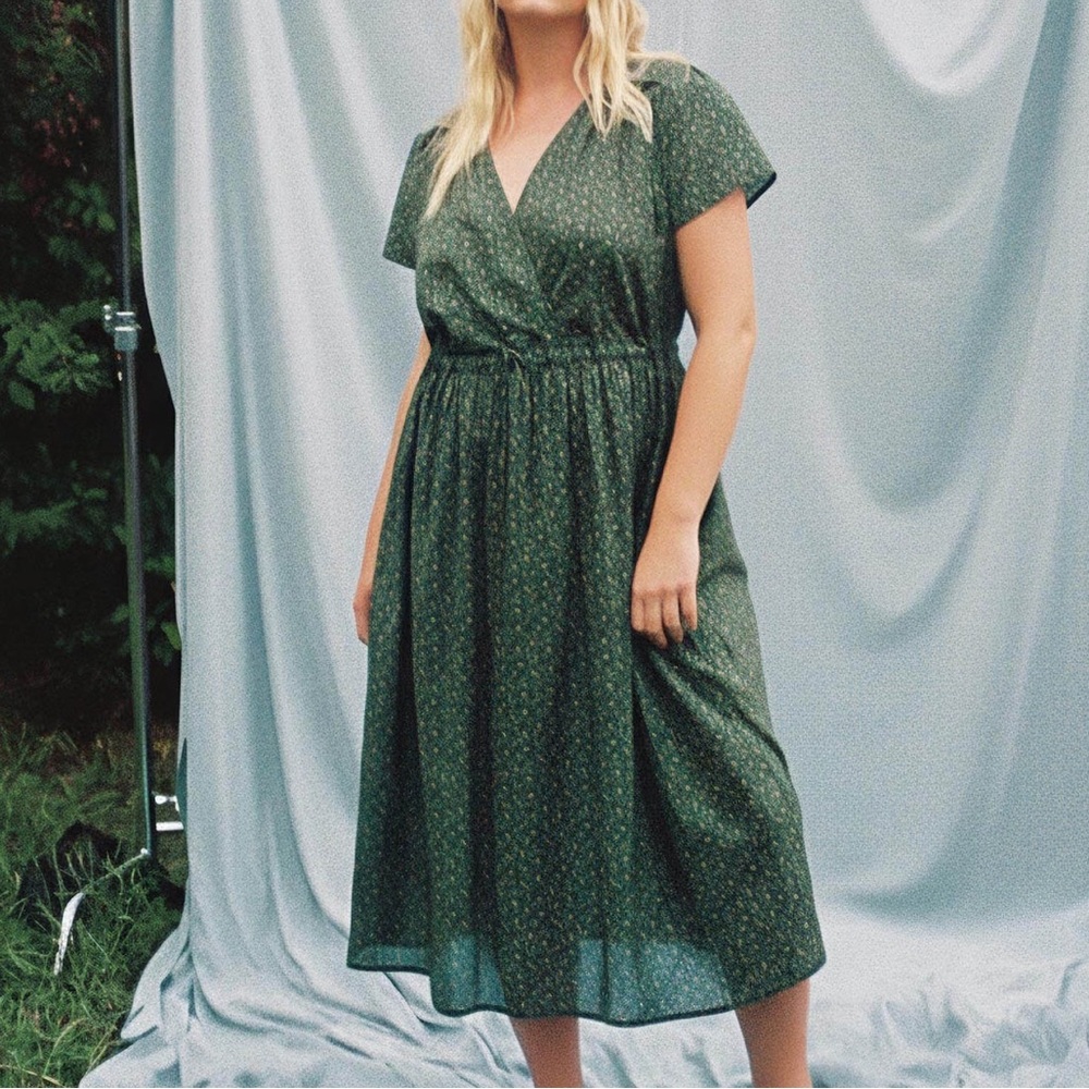 Christy Dawn Simple Dawn Dress, moss pear harvest (green), petite small, EUC